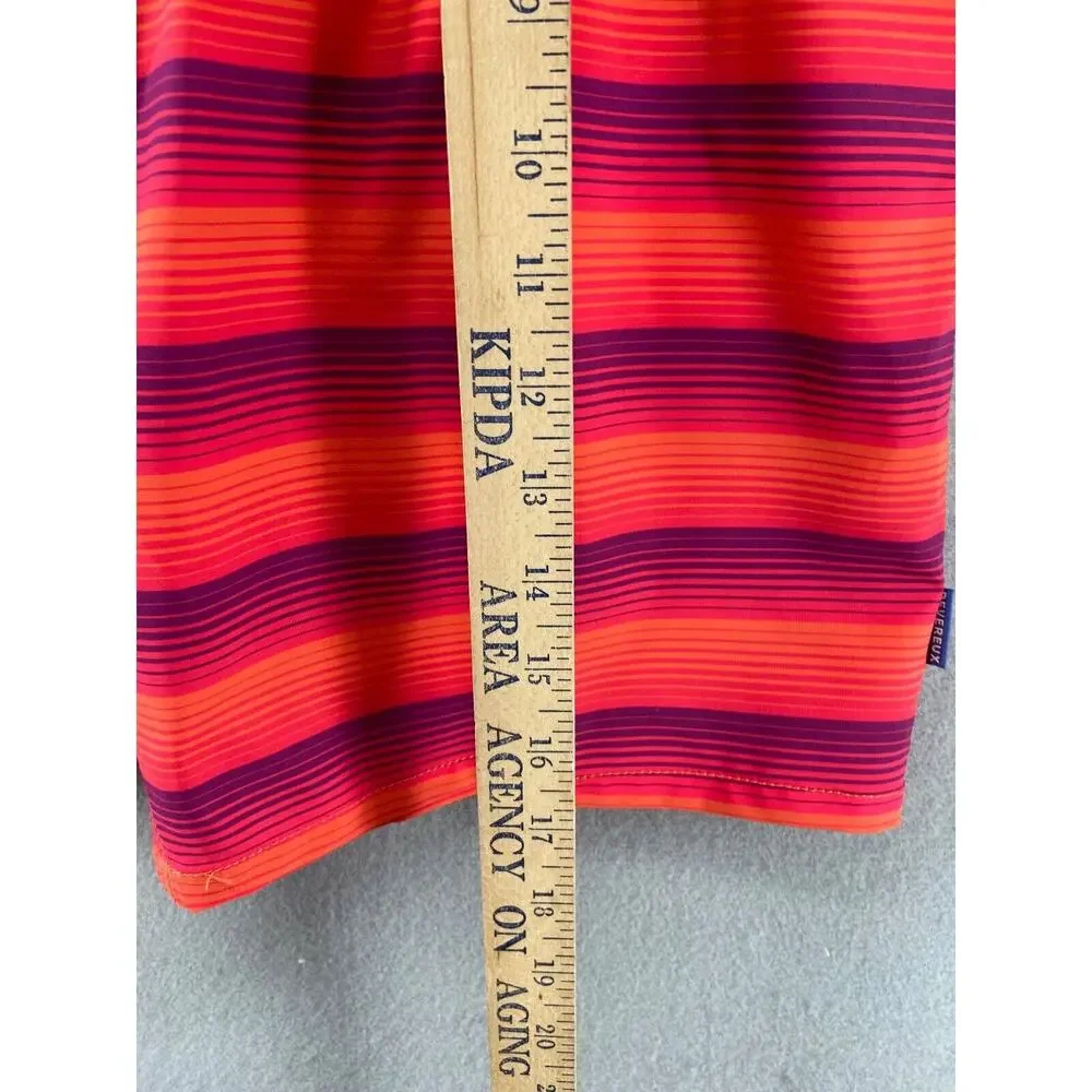 NWT Devereux‎ Board Shorts Mens Sz L Orange Stripe Athletic Stretch Water Swim